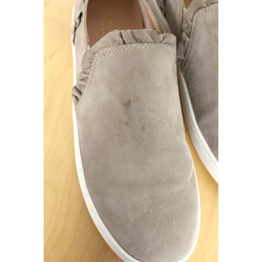 Kate Spade Lillie Gray Suede Slip On‎ Sneaker Ruffle 9.5
